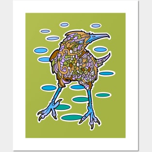 Grumpy army colored bird Posters and Art